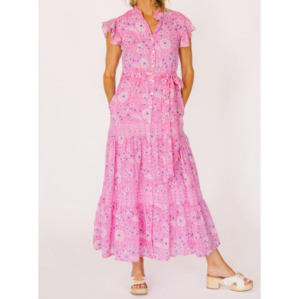 Oliphant Pink Floral Maxi Dress
